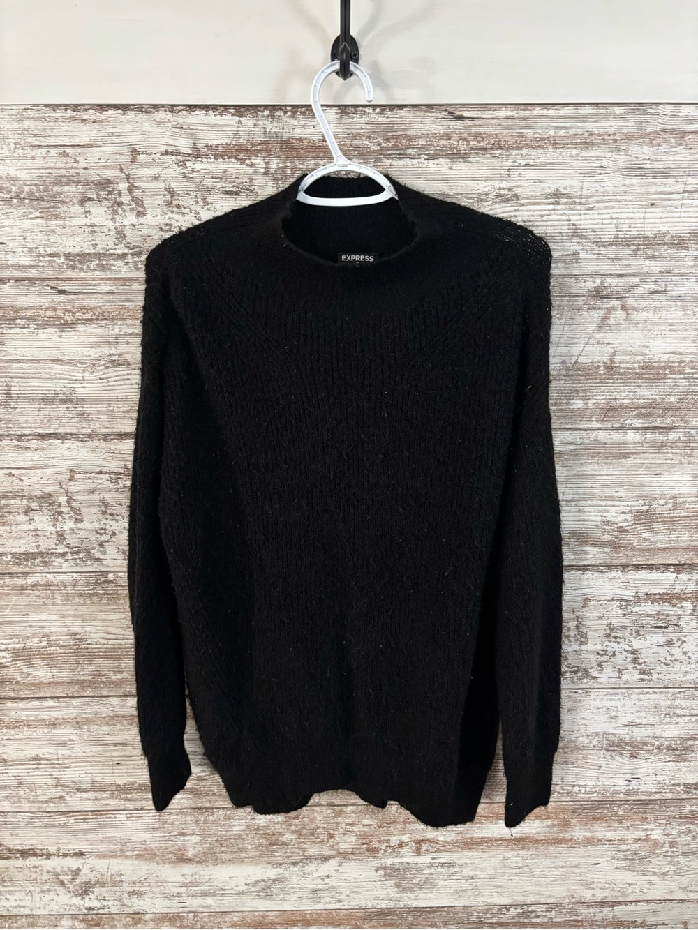 Express Women’s Black Crewneck Knit Sweater